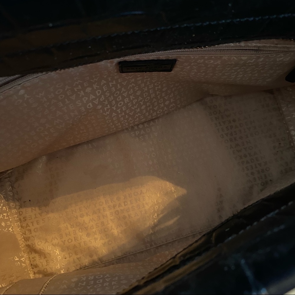 Kate Spade ♠️ Ridgely Avenue Becky Black Crocodile Embossed Satchel 🐊 - Picture 8 of 8